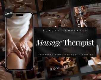 Massage Instagram Template |  Massage Therapist Social Media Posts | Massage Therapy Instagram Template | Spa Instagram Posts | Massage Post
