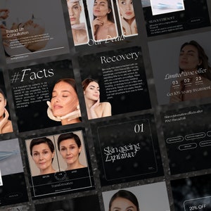 May include: A collage of images promoting thread lift treatments. The images show before and after photos of a woman's face, along with text about the benefits of thread lifts, such as skin rejuvenation and tightening. The text also includes a limited time offer for 10% off any treatment.