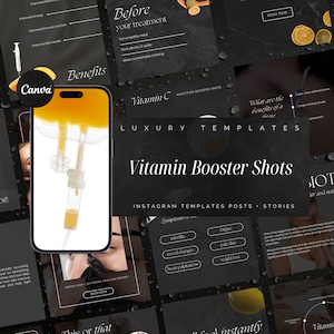 Modèles Instagram d'injection de vitamine Booster | Modèle Instagram d'injection de vitamine | Poste de vitamine IM | Modèles de booster de vitamines | Perfusion intraveineuse