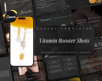 Vitamine-boosterinjectie Instagram-sjablonen | Vitamine-injectie Instagram-sjabloon | IM Vitaminepost | Sjablonen voor vitamineboosters | IV Druppel