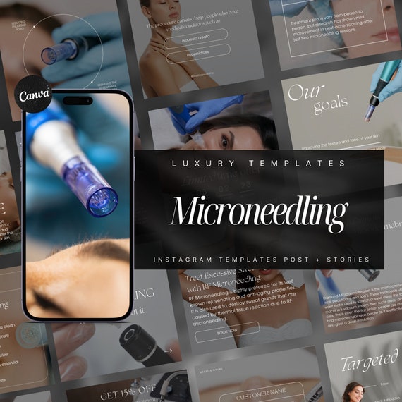 Microneedling Instagram Templates | Esthetician Instagram Template | Facial Treatment Template | Skincare Social Media |  RF Microneedling