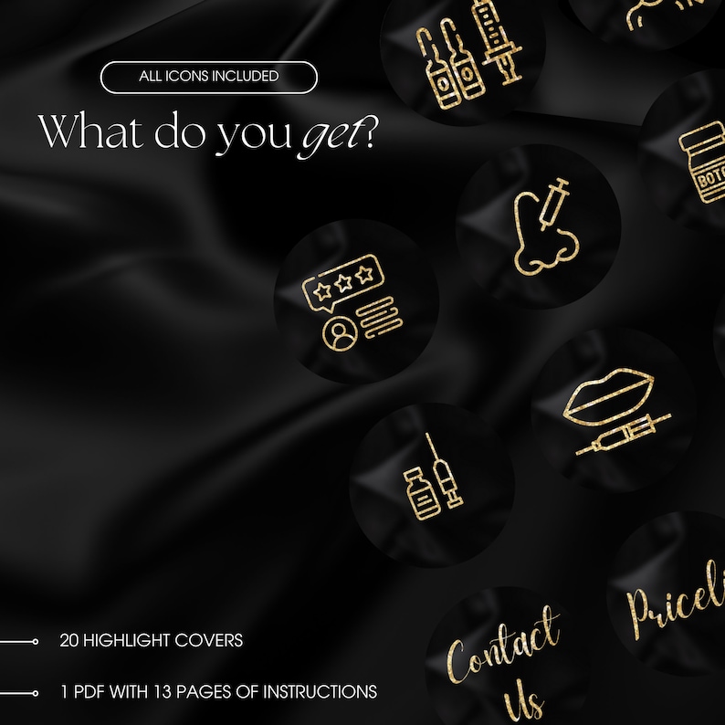 Luxury Nurse Injector Gold Instagram Highlight Cover Lip Etsy