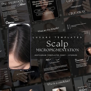 Scalp Micropigmentation Instagram Templates | Pmu Instagram template | SMPTemplates | PMU Social Media Post | SMP Instagram Post | Scalp PMU
