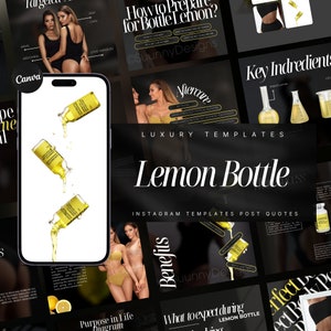 Lemon Bottle Instagram Templates | Fat Dissolving Bottle Lemon Social Media Posts | Lemon Bottle Instagram Posts | Lemon Bottle Flyer
