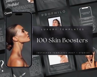 Skincare Boosters Instagram Templates  | Nurse Injector Instagram Templates | Aesthetician template | Medspa template | Dermal Fillers