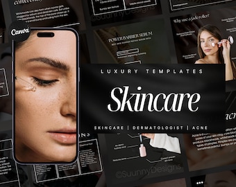 160 Skincare Instagram Templates | Esthetician Instagram Template | Dermatologist Templates | Skincare Social Media |  Skincare posts| Acne