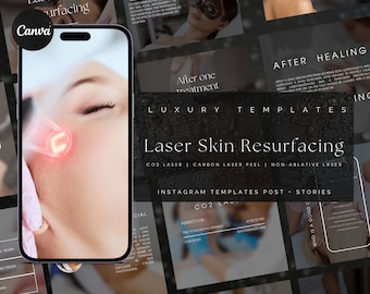 100 Laser Skin Resurfacing Instagram Templates | Esthetician Instagram Template | Facial Treatment Template | Skincare Social Media