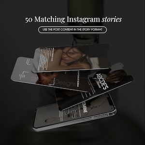 May include: A mockup of five smartphone screens displaying different Instagram story templates. The screens are stacked on top of each other and show various text and images. The text on the screens includes "ABCDE's of Glamour", "Symptoms of Eczema", "How Do I Prevent Acne", and "COMBINE".