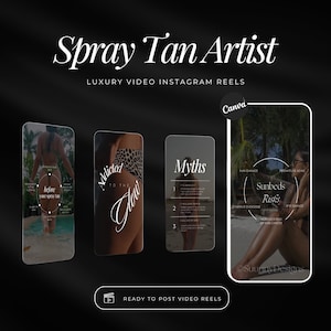 Spray Tan Instagram Reels Templates | Spray Tanning Posts Instagram  | Spray Tan Social Media Templates | Spray Tan Artist Video Reels