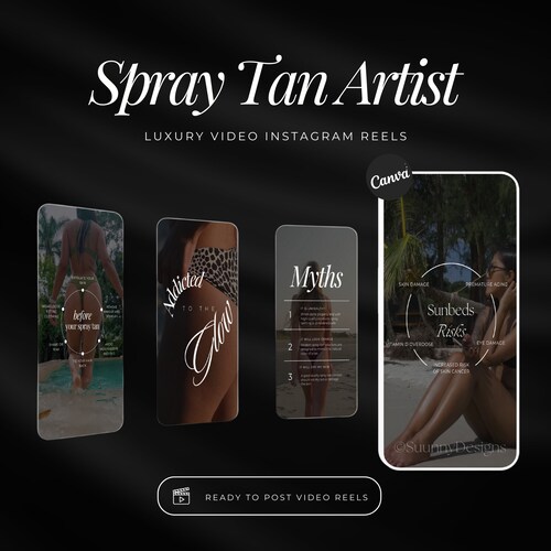 Spray Tan Instagram Reels Templates | Spray Tanning Posts Instagram  | Spray Tan Social Media Templates | Spray Tan Artist Video Reels