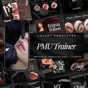 PMU Trainer | Microblading Instagram Template | Pmu Instagram Template | Lip Blush Templates | PMU Social Media Post | PMU Brows Templates