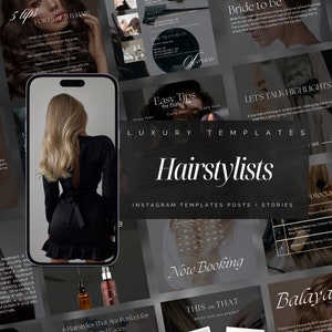 Hairstylist Instagram Templates | Hairdresser Instagram Template | Hairstylist Social Media Post | Hair Salon Posts | Hairstylist Branding