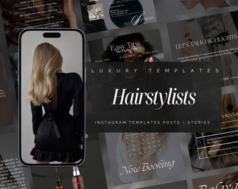 Hairstylist Instagram Templates | Hairdresser Instagram Template | Hairstylist Social Media Post | Hair Salon Posts | Hairstylist Branding