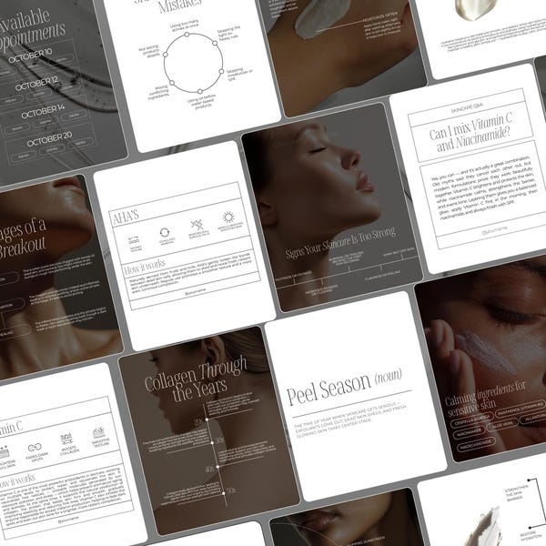 Hautpflege Instagram Vorlagen | Kosmetikerin Instagram Vorlage | Dermatologen Vorlagen | Hautpflege Social Media | Hautpflege Beiträge | Akne