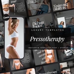 Pressotherapy Templates | Lymphatic Drainage Instagram Templates | Compression Therapy Social Media posts | Body Sculpting Templates