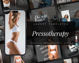 Pressotherapy Templates | Lymphatic Drainage Instagram Templates | Compression Therapy Social Media posts | Body Sculpting Templates