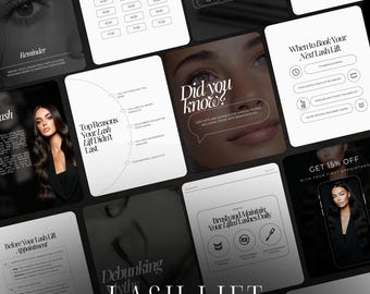 Lash Lift Instagram Template | Lash Perm | Lash Tech Instagram Post | Lash Lamination Templates | Lash Tech Social Media Post