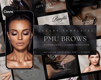 Microblading Instagram Template | PMU Instagram Template | Microblading Templates | PMU Social Media Post | PMU Brows Templates | Pmu artist