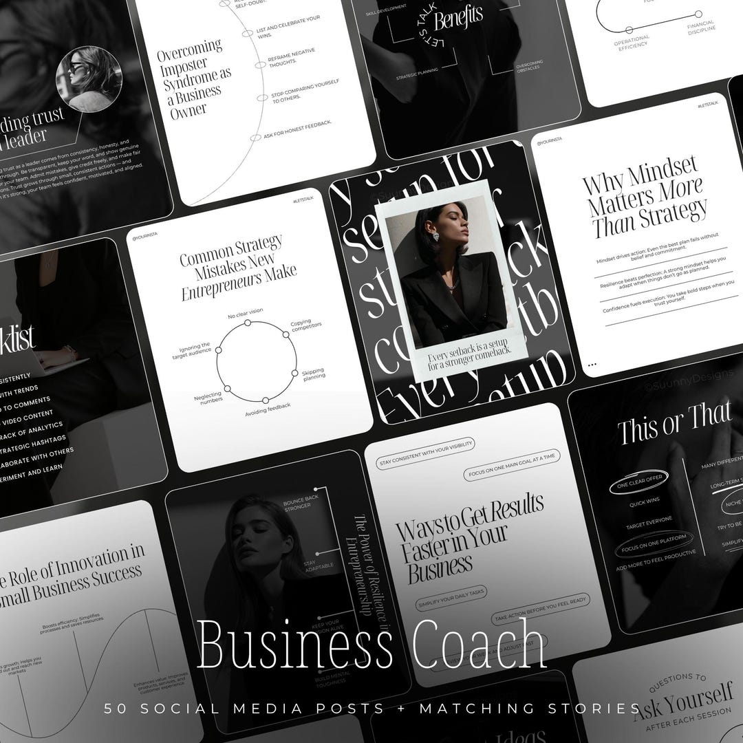 Business Coach Instagram Templates | Social Media Manager Templates ...