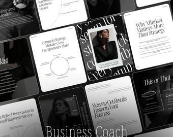 Plantillas de Instagram para coaches de negocios / Plantillas para gestores de redes sociales / Publicaciones en redes sociales para coaches de mentalidad / Plantilla de Instagram para marketing digital
