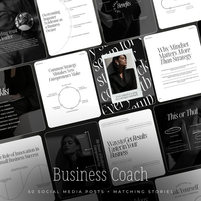 Business Coach Instagram Templates | Social Media Manager Templates ...