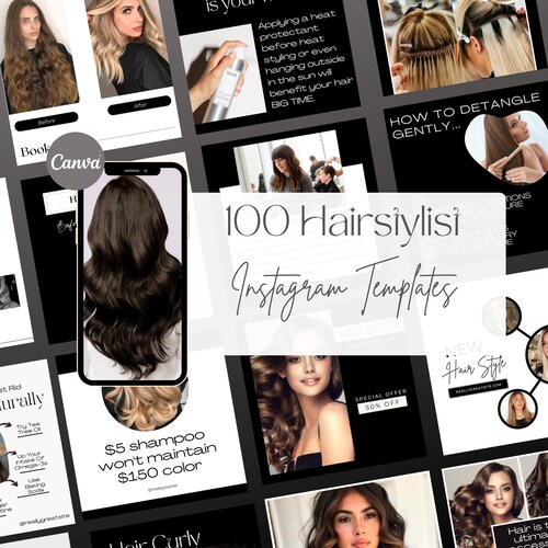 100 Hairstylist Instagram Templates Hairdresser Instagram Etsy