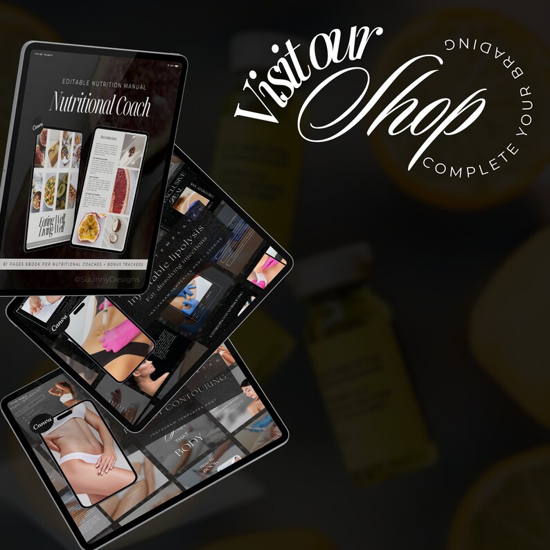 Bottle Lemon Instagram Templates Fat Dissolving Bottle Lemon Etsy