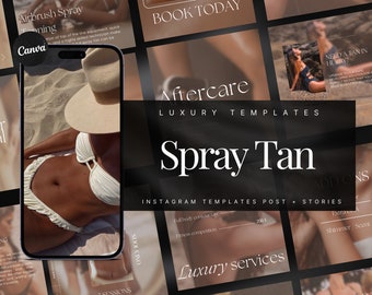 Luxury Spray Tan Instagram Templates | Spray Tanning Posts Instagram  | Spray Tan Social Media Templates | Spray Tan Artist Templates