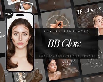 BB Glow Instagram Template | PMU Instagram Templates | Permanent Foundation Templates | PMU Social Media Posts | Pmu Bb Glow Templates