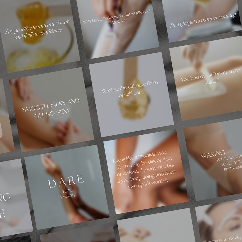 50 Waxing Quotes Instagram Templates Hair Removal Instagram Etsy
