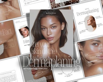 Dermaplaning Instagram Templates | Esthetician Instagram Template | Facial Treatment Template | Skincare Social Media |  Skincare posts