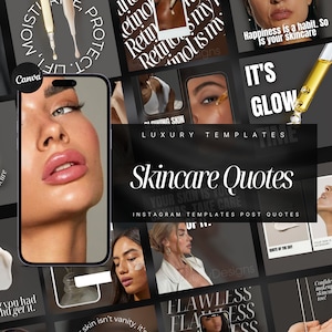 Skincare Quotes Instagram Templates | Esthetician Instagram Template | Skincare Social Media Posts | Luxury Skincare Quotes Templates