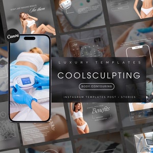 CoolSculpting Instagram Templates | Body Contouring Instagram Templates | Body Sculpting Templates |  Cryolipolysis Templates | Medspa post