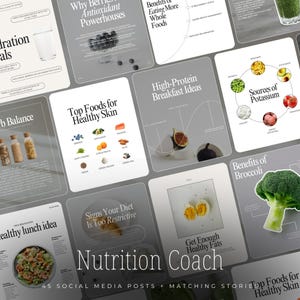Plantillas de Instagram para Coach de Nutrición / Plantillas de Instagram para Coach de Salud / Plantilla para Experto en Nutrición / Plantilla para Dietista / Plantillas para Coach de Bienestar
