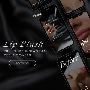 20 Lip Blush Instagram Reels Templates | PMU Lip Blush Templates |  PMU Lip Blush Social Media Post | Lip Tattoo Templates | Lip Blush Reels