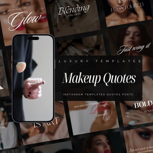 50 Makeup Artist Instagram Templates | MUA Templates | Makeup Instagram Post Templates | Makeup Quotes Templates | Social Media MUA Quotes