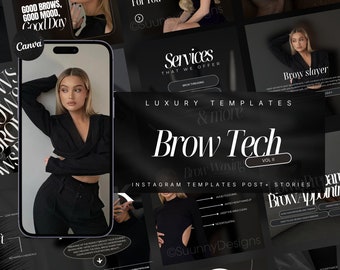 Brow Tech Instagram Templates | Brow Lamination Instagram templates | Brows Templates | Brow Artist Instagram Posts | Lash Lifting Posts