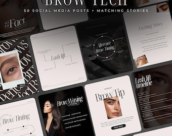 Brow Tech Instagram Templates | Brow Lamination Instagram templates | Brows Templates | Brow Artist Instagram Posts | Lash Lifting Posts