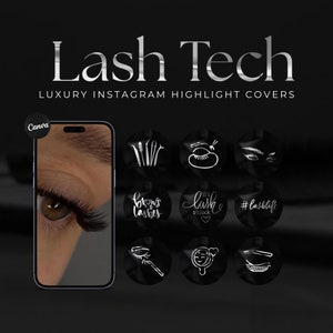 Lash Tech Artist Instagram Highlight Covers | Lash Stylist Post Template| Lash Tech Instagram Post | Lash Extension Post | Lash Tech Covers