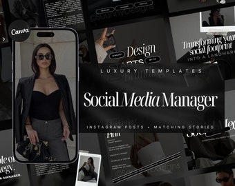 Social Media Manager Instagram Templates  | Coach Templates | Social Media Agency Social Media Posts | Digital Marketing Post Templates