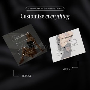 May include: Before and after images of a woman's body with circles highlighting different areas where surgery recovery is possible. The areas include breast implant, tummy tuck, chin liposuction, liposuction, and fat transfer. The text "Surgery Recovery" is displayed on both images.