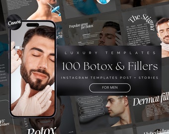 100 Luxury Nurse Injector Instagram Templates  | Men Botox Instagram Templates | Men Lip Filler Instagram Template | Botox templates