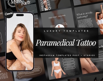 Mall för paramedicinsk tatuering på Instagram | Inlägg om paramedicinsk mikropigmentering | Mall för medicinsk tatuering | PMU-mallar | Inlägg om ärrkamouflage