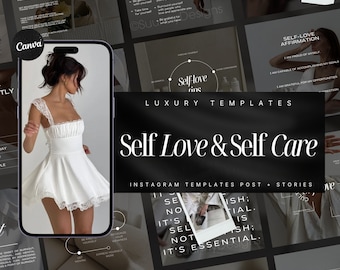 Self Care Instagram Templates | Mental Health Templates | Wellness Coach Templates | Holistic Coach Posts | Self love templates | Life coach