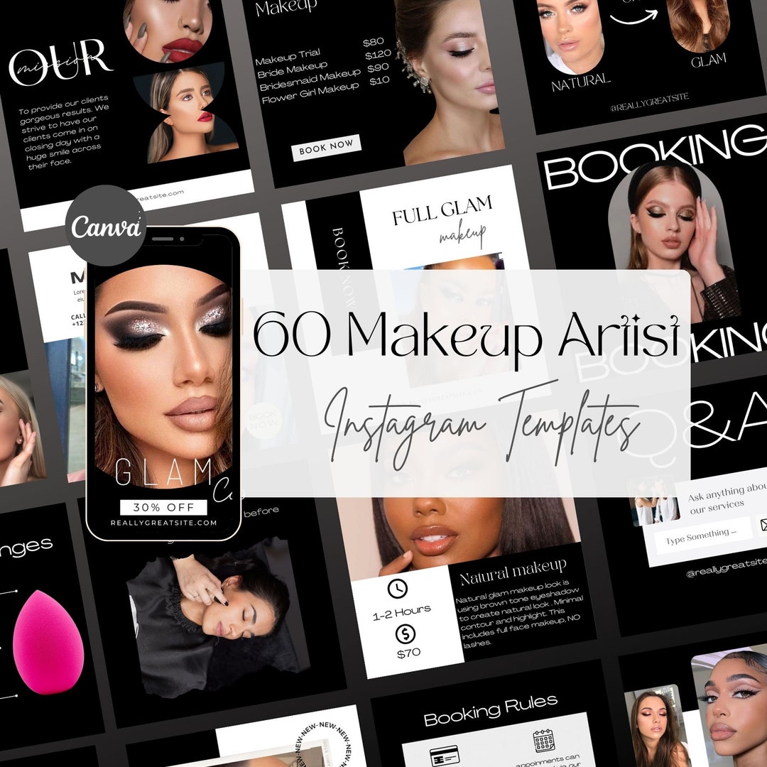 Makeup Artist Instagram Templates MUA Templates Makeup Etsy