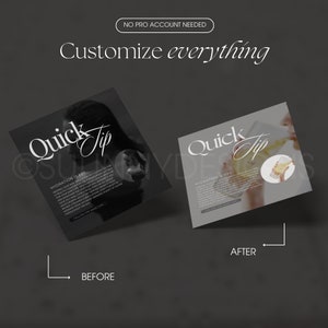 Puede incluir: Imagen antes y despu&eacute;s que muestra una imagen en blanco y negro de una persona bebiendo agua, con el texto "Quick Tip" y "Hydration is Key" sobre un fondo negro. La imagen despu&eacute;s est&aacute; en color y muestra a la persona bebiendo agua con el texto "Quick Tip" y "Hydration is Key" sobre un fondo gris.