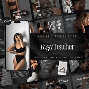 Yoga Instragram Templates | Wellness coach instagram templates | Yoga Teacher social media posts | Yoga Coach Instagram Templates | Holistic