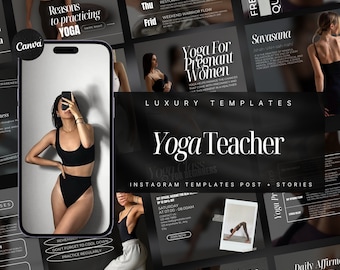 Yoga Instragram Templates | Wellness coach instagram templates | Yoga Teacher social media posts | Yoga Coach Instagram Templates | Holistic