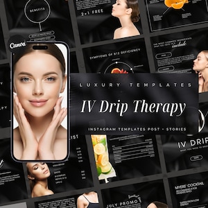 100 IV Therapy Instagram Templates  | Iv Drip Therapy Instagram Templates | IV Hydration  | IV Drip Template | Iv drip social media post