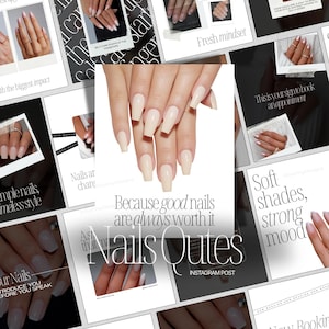 Nail Tech Quotes Instagram Templates | Nail Artist Instagram Quotes Post | Nail Technician Social Media Post | Gel Nails Templates Instagram